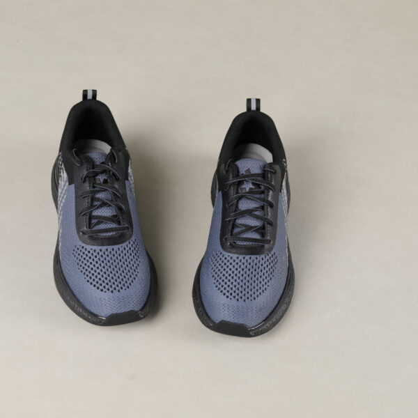 Athletic Running Shoes – Breathable Knit Mesh Grey Black Sports Footwear with Lightweight Supportive Sole
