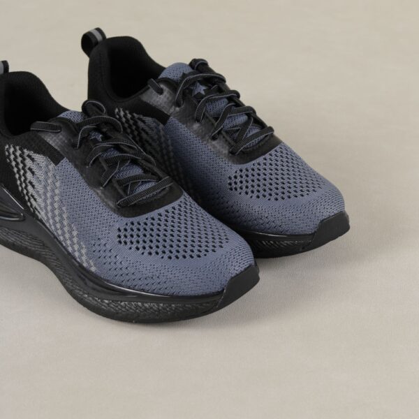 Athletic Running Shoes – Breathable Knit Mesh Grey Black Sports Footwear with Lightweight Supportive Sole - Image 3