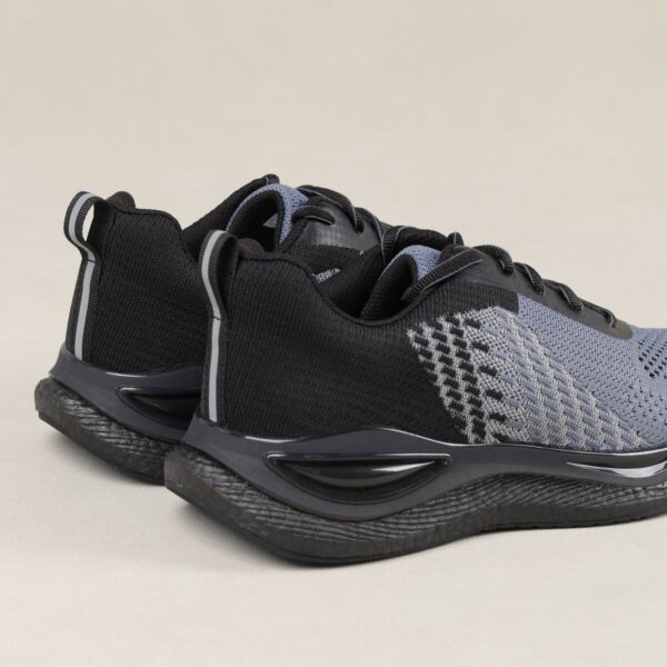 Athletic Running Shoes – Breathable Knit Mesh Grey Black Sports Footwear with Lightweight Supportive Sole - Image 4