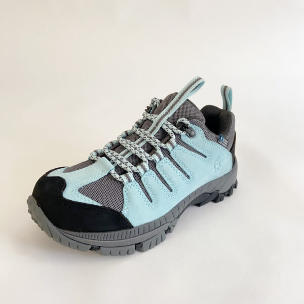 Light Blue Outdoor Hiking Shoes – Durable Non-Slip Traction Sole, Breathable Mesh Fabric & Stylish Grey-Black Accent Design - Image 2
