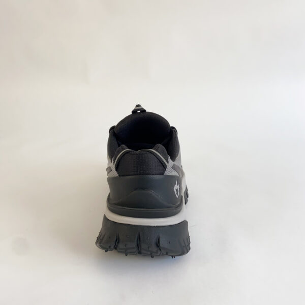 Black Outdoor Athletic Shoes – Durable Traction Sole, Mesh Accent Design & Stylish Grey-White Detailing - Image 4